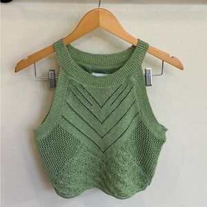 House of Harlow 1960 Olive Shimmer Knit Crop Top like New size medium